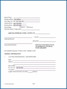 Uncontested Divorce Arizona Forms