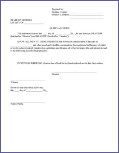 Washington State Quit Claim Deed Form