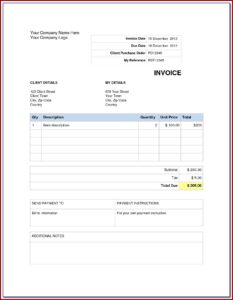 Windows Invoice Template