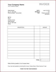 Windows Invoice Template Downloads