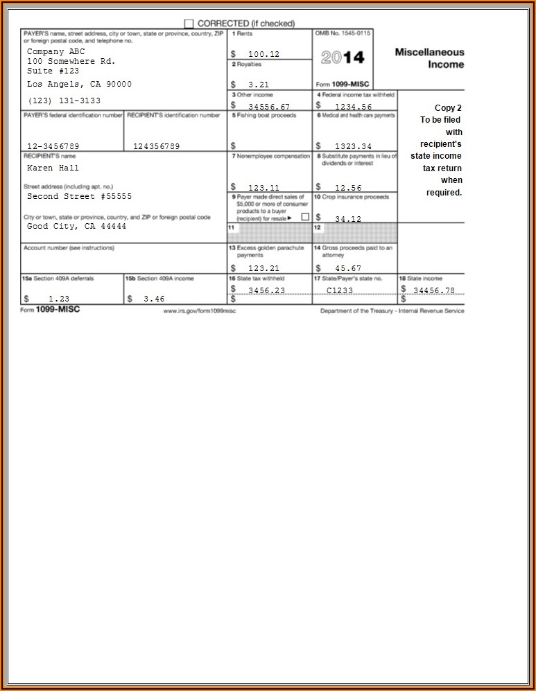 1099 Misc Blank Form 2019