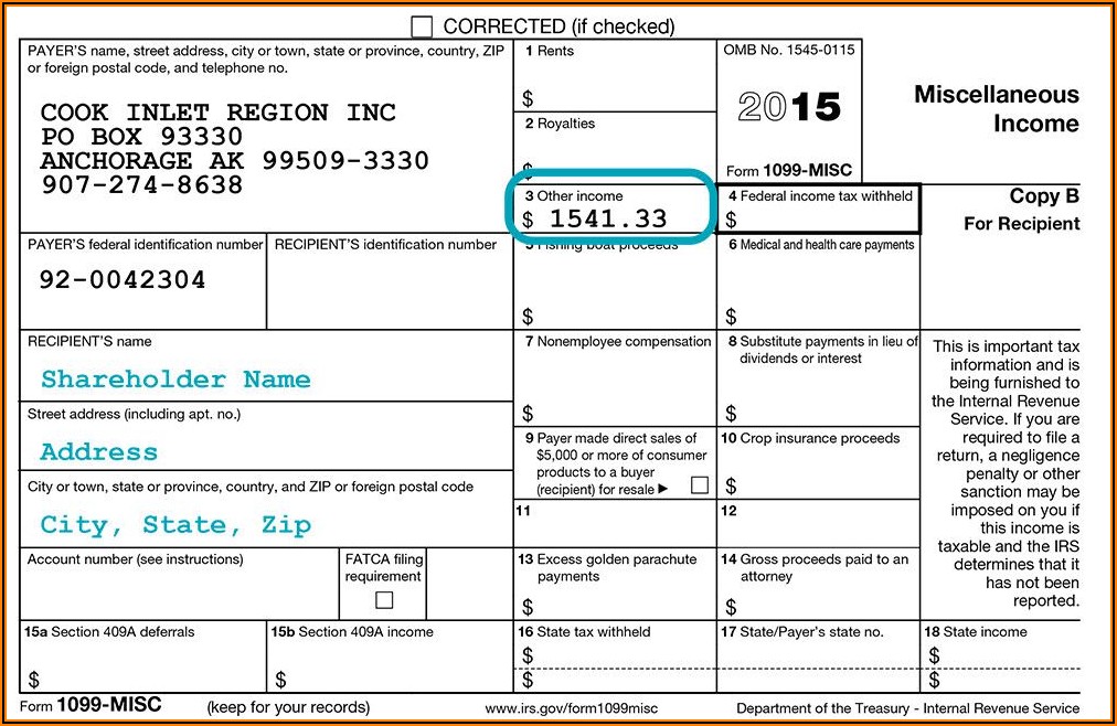 1099 Misc Form 2015
