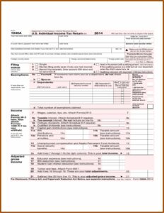 2014 Us Individual Income Tax Return Form 1040