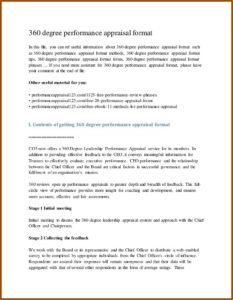 360 Degree Performance Appraisal Format
