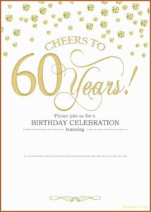 60th Birthday Invitation Template Free Download
