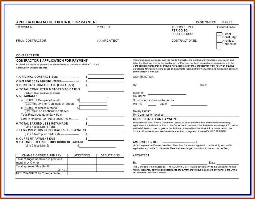 Aia Billing Form G703