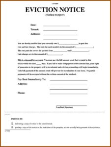 Alberta Landlord Eviction Notice Form