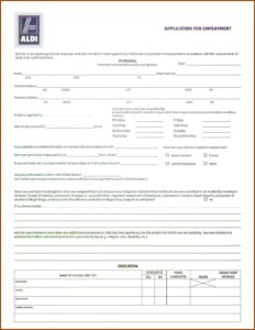 Aldi Job Application Form Pdf