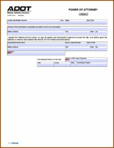 Arizona Power Of Attorney Form 48 1001