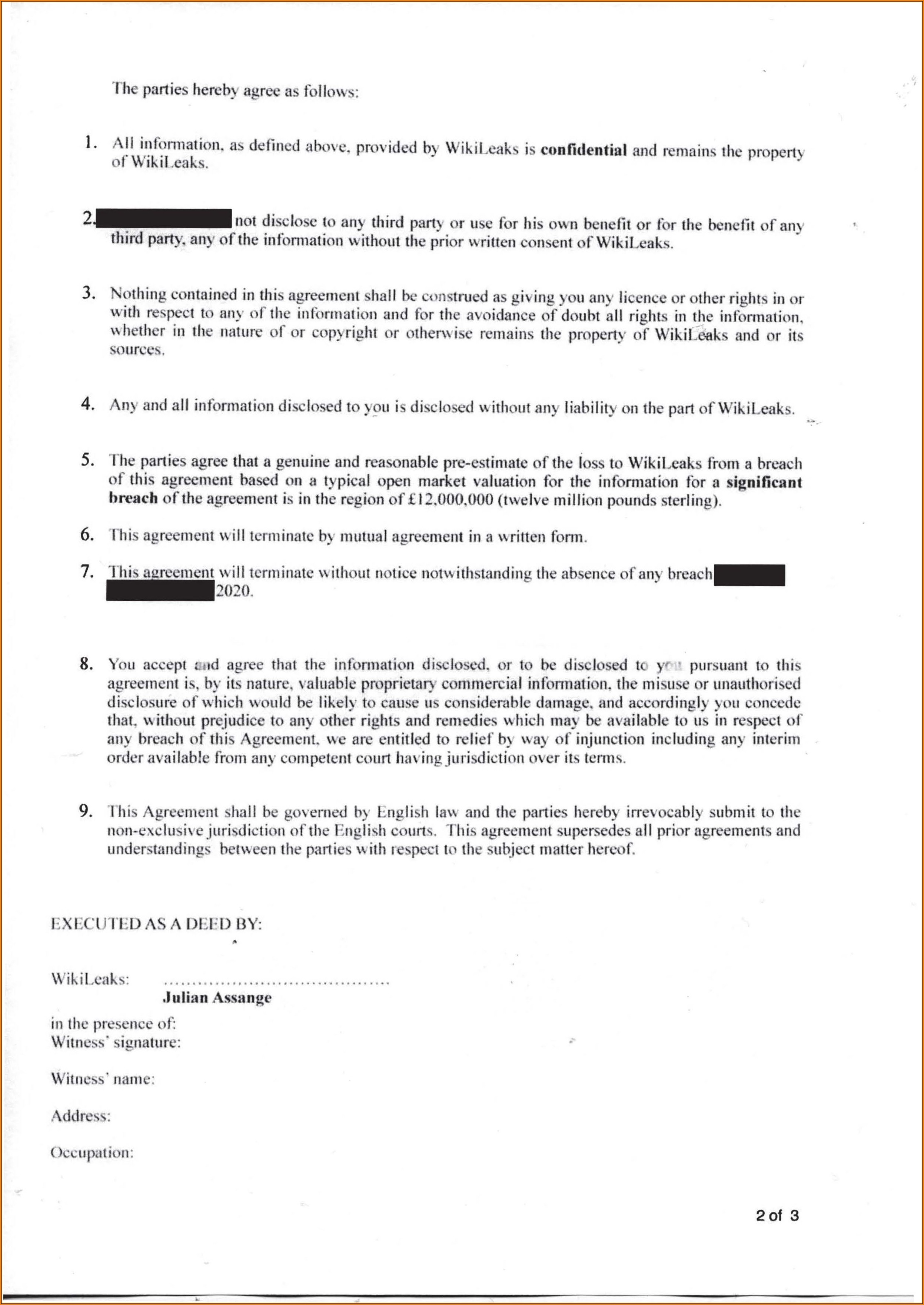 Army Non Disclosure Agreement Form