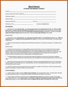 Artist Booking Contract Template Free