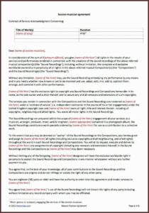 Artist Recording Contract Template Free