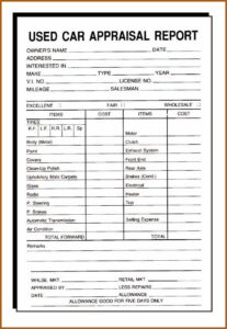 Auto Appraisal Forms Free