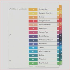 Avery Big Tab Inserts Template