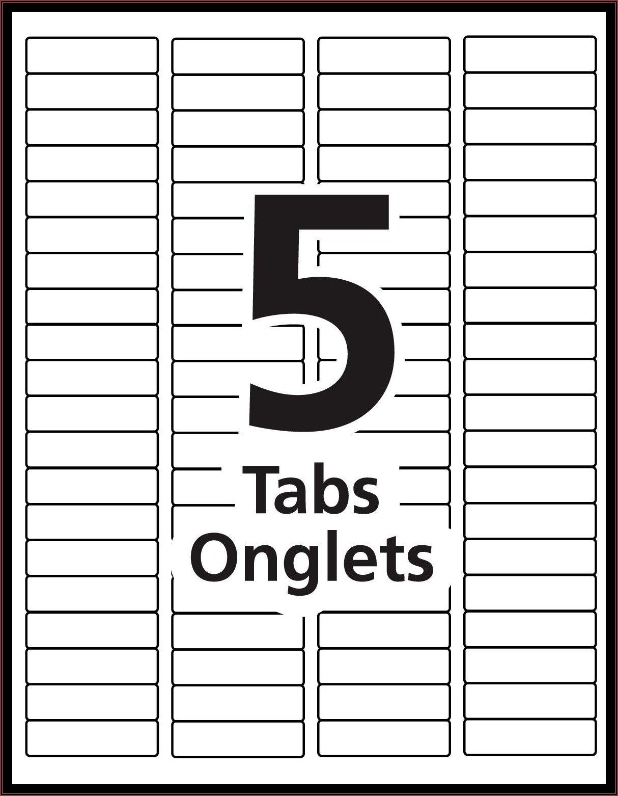 Avery Tab Inserts Template 11136