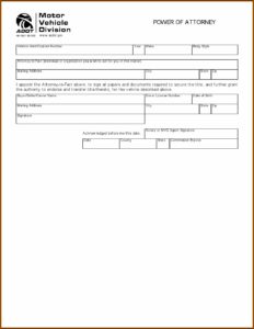 Az Power Of Attorney Form Dmv