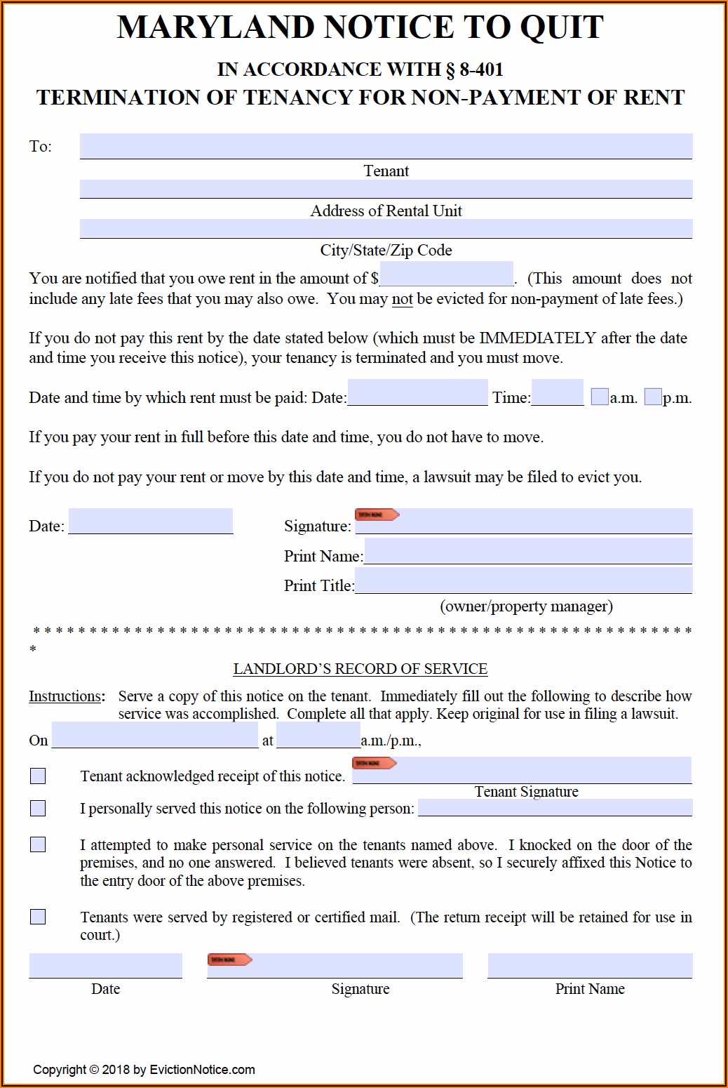 Baltimore City Eviction Forms