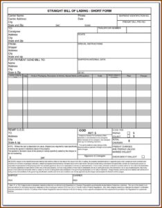 Baltimore Form C Berth Term Grain Bill Of Lading