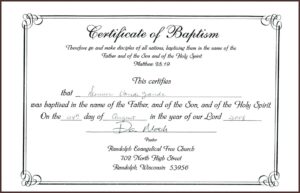 Baptism Certificate Template