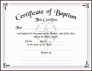 Baptism Certificates Templates Free