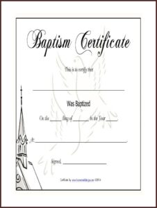 Baptism Certificates Templates Word