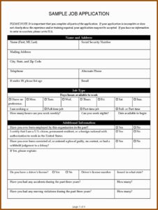 Basic Employment Application Form Pdf