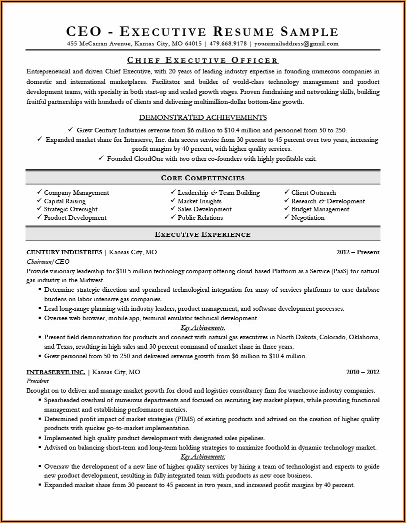 Best Free Executive Resume Templates