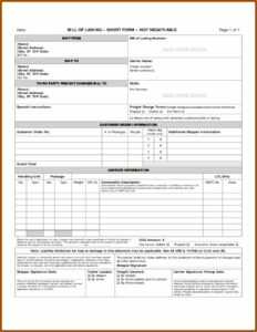 Bill Of Lading Form Download