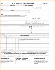 Bill Of Lading Template Download