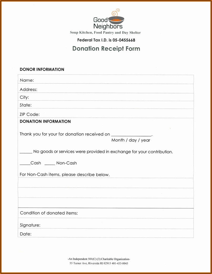 Blank Donation Form Template