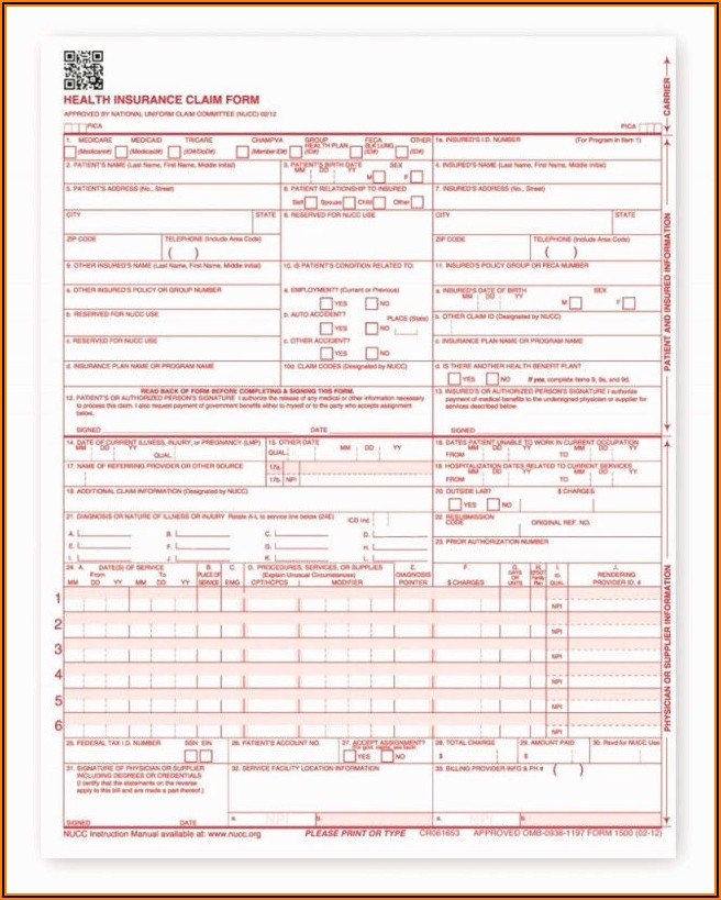 Blank Hcfa 1500 Form Free Download