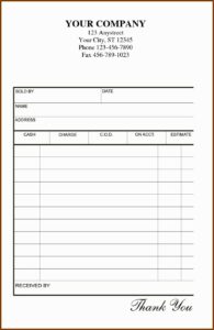 Blank Receipt Form Pdf