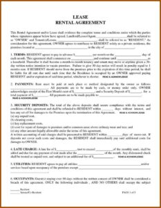 Blank Rental Agreements Forms Free