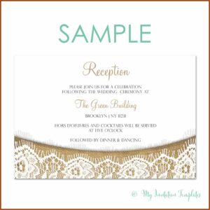 Burlap And Lace Wedding Invitation Template