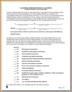 California Durable Power Of Attorney Form 4401