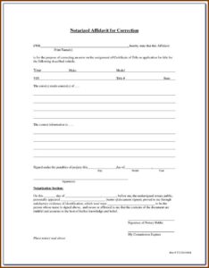 California Notary Public Affidavit Form