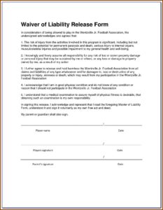 Car Accident Release Of Liability Form Uk