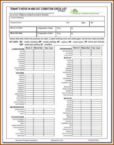 Car Rental Inspection Form Template