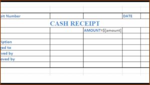 Cash Receipt Format Excel