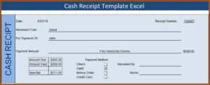 Cash Receipt Templates Excel