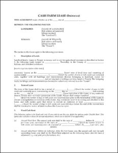 Cash Rent Farm Lease Forms
