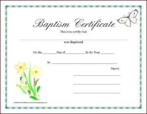 Christening Certificates Templates Free