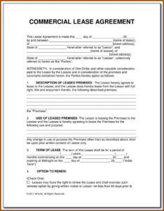 Commercial Lease Form Free