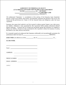 Commercial Lease Guaranty Form