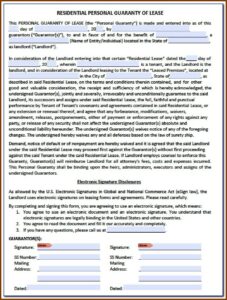 Commercial Lease Personal Guarantee Form