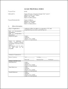 Commercial Lease Proposal Format