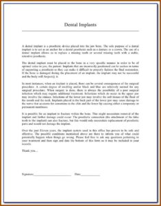 Complete Denture Consent Form