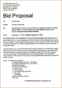 Construction Bid Proposal Template Word Free
