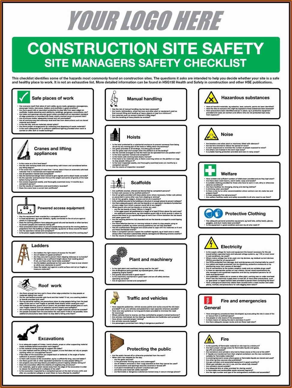 Construction Safety Checklist Template