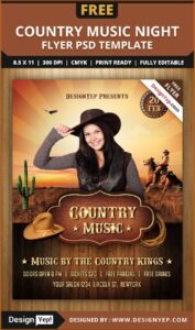 Country Night Western Flyer Template Free